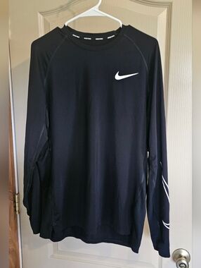 Nike Pro Dri-Fit Slim Fit Large Compression Shirt Black In Color